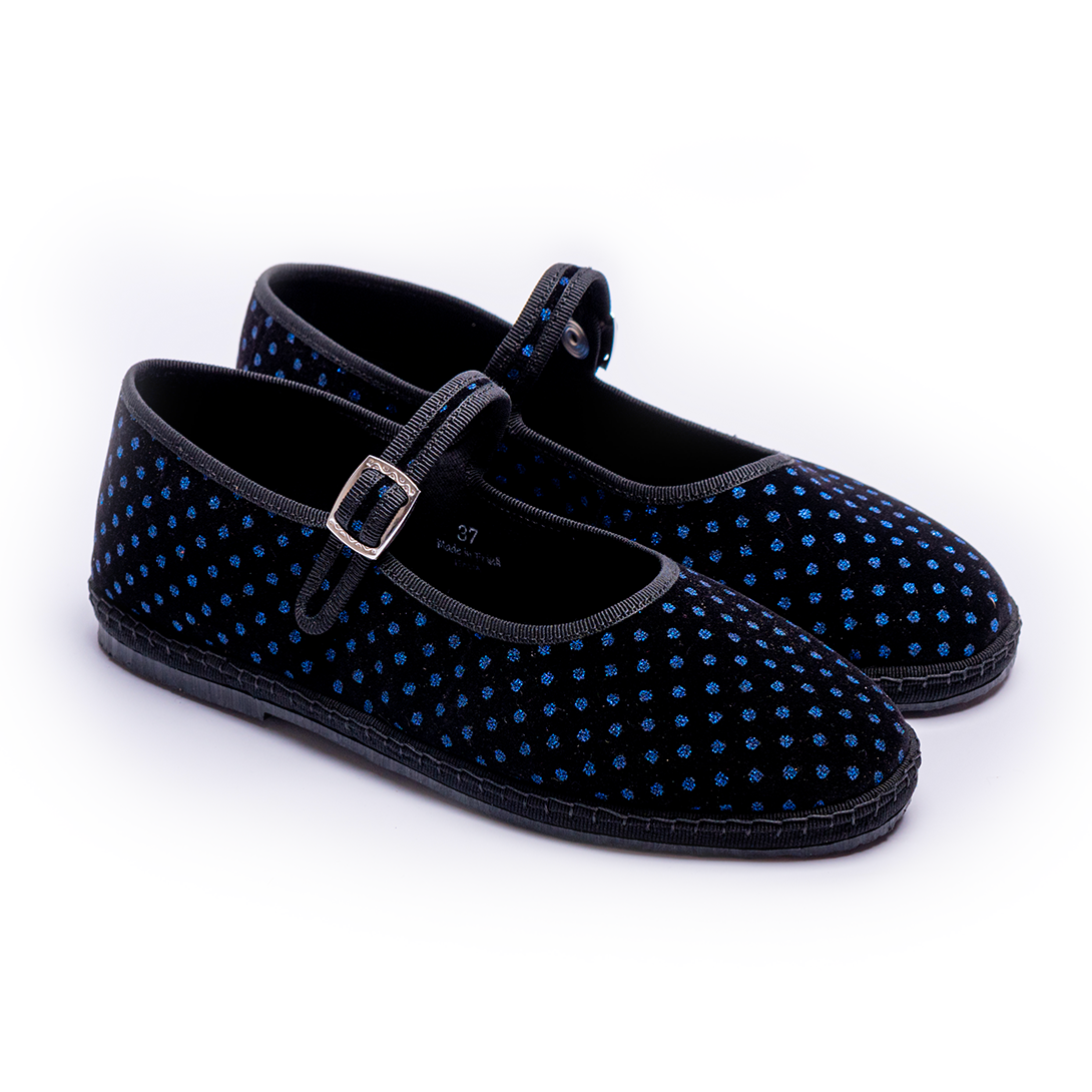 Mary Jane - Black I Blue Diamantino Pattern 