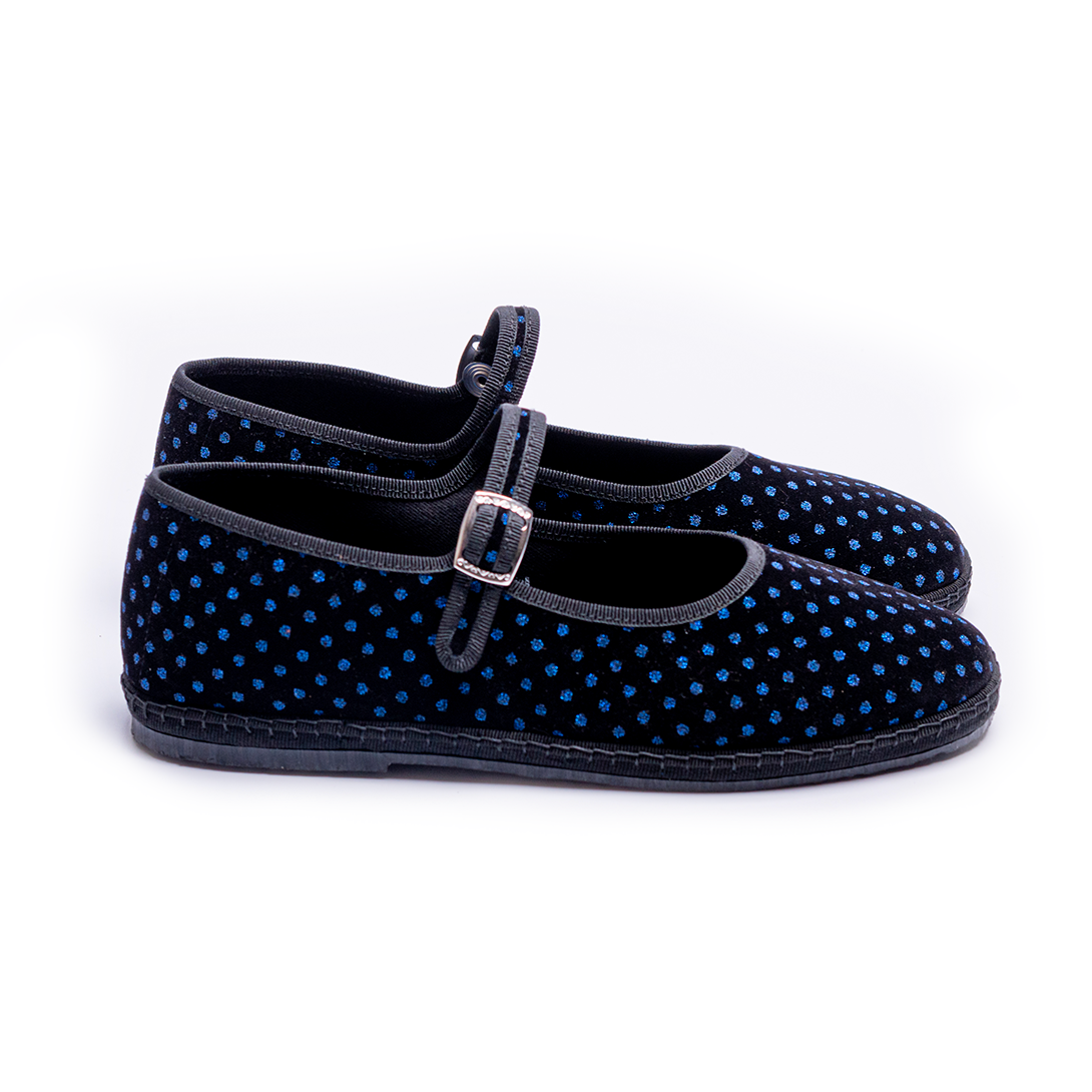 Mary Jane - Black I Blue Diamantino Pattern 