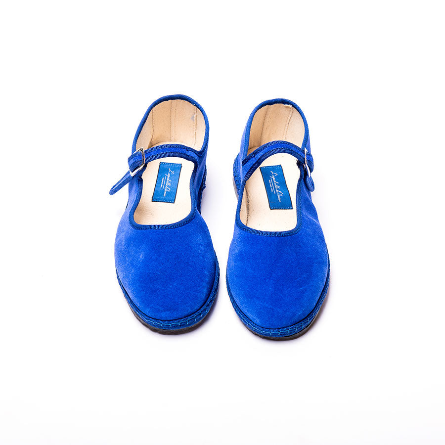 Furlane Mary Jane - Daim - Bleu Royal | Ganse bleu - Ton sur ton