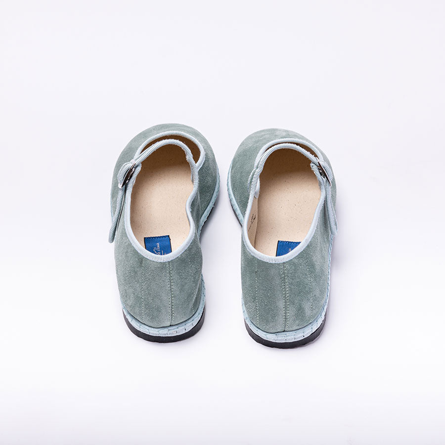Mary Jane - Daim -  Bleu Celadon | Ganse Ivoire