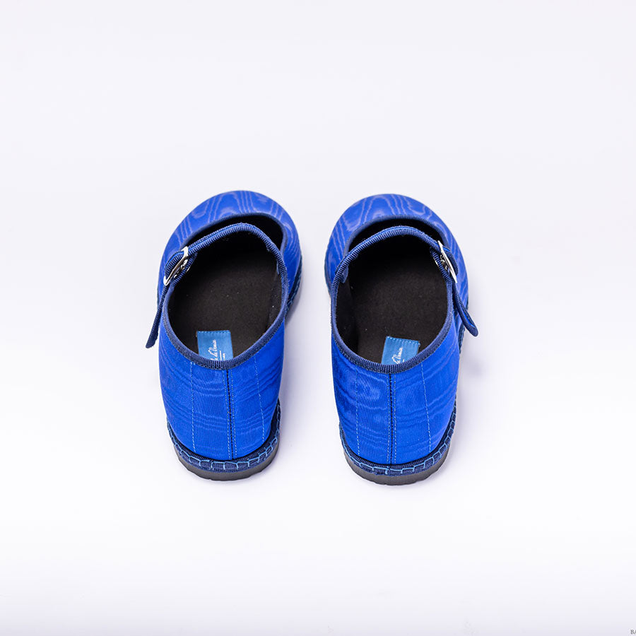 Friulane Mary Jane -Moire  Bleu Electrique | Ganse Marine
