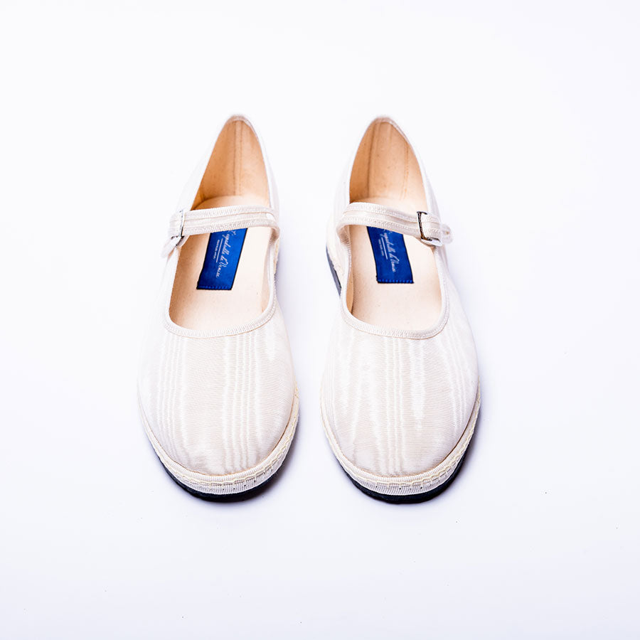 Furlane - Mary Jane Moire Blanc nacré | Ganse Nacre