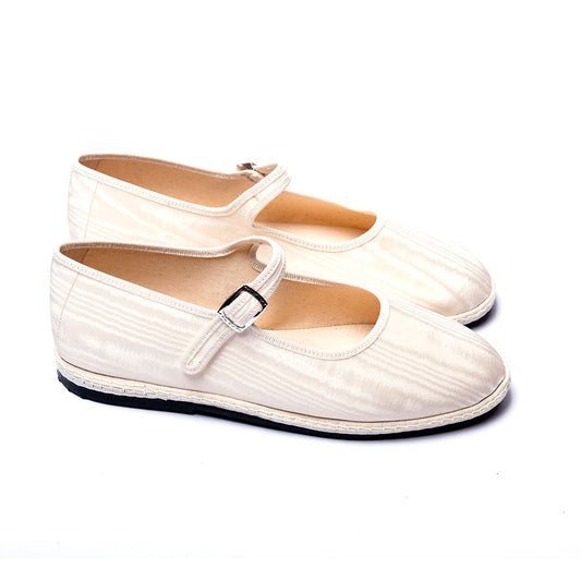 Furlane - Mary Jane Moire Blanc nacré | Ganse Nacre