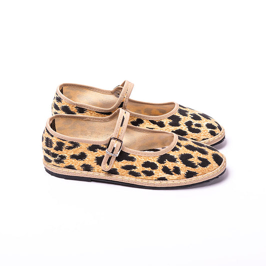 Furlane Mary Jane - Toile Impression Fauve