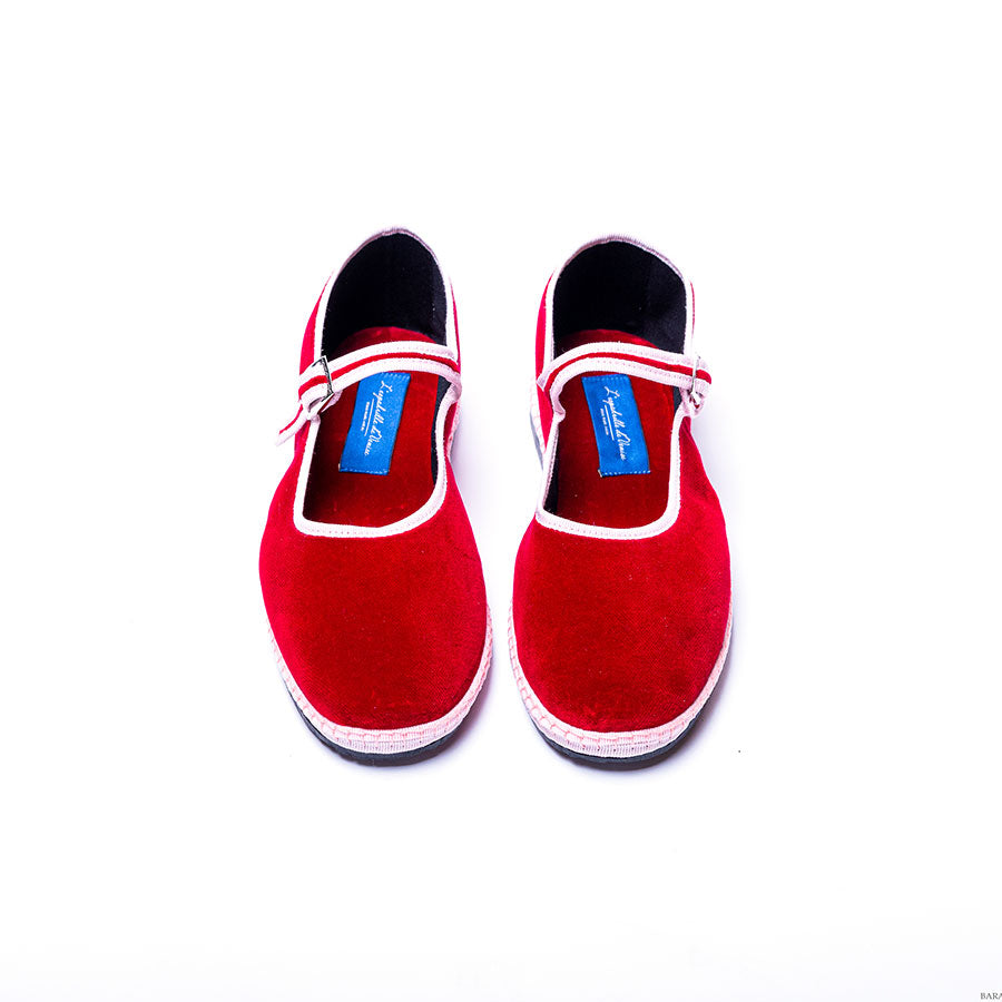 Furlane Mary Jane - Rouge cardinal | Ganse blanc rosé