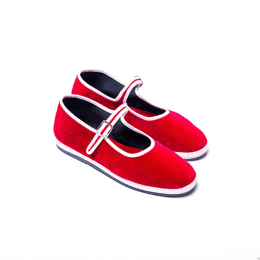 Furlane Mary Jane - Rouge cardinal | Ganse blanc rosé