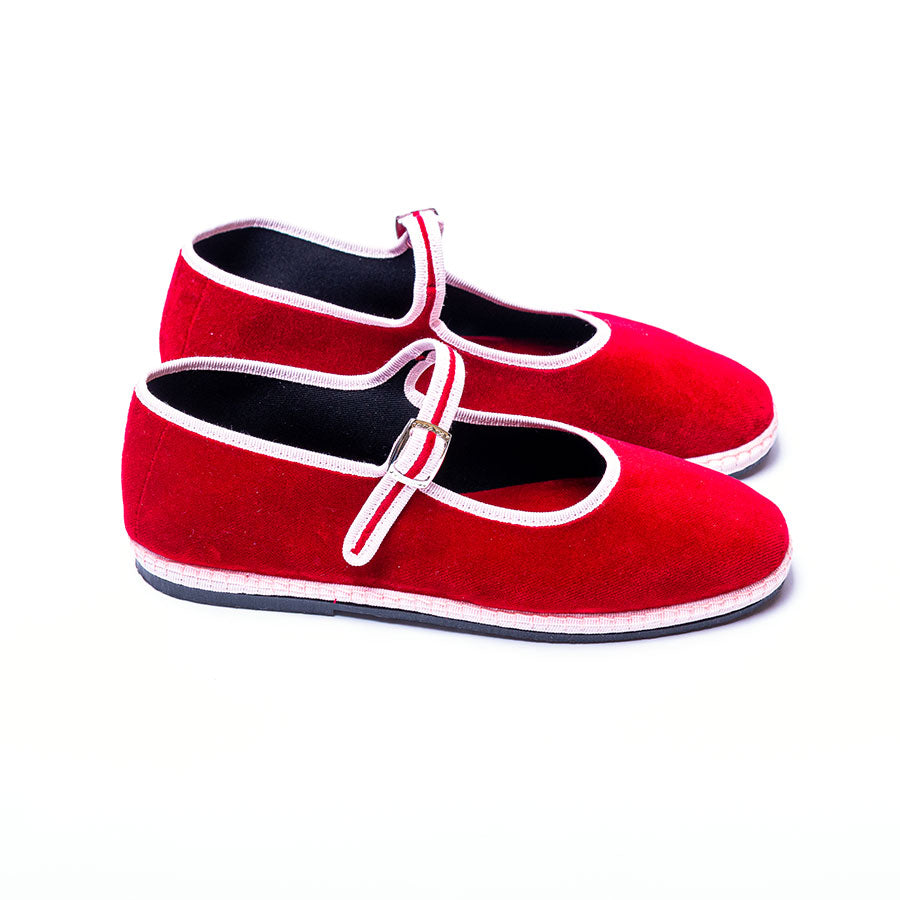 Furlane Mary Jane - Rouge cardinal | Ganse blanc rosé