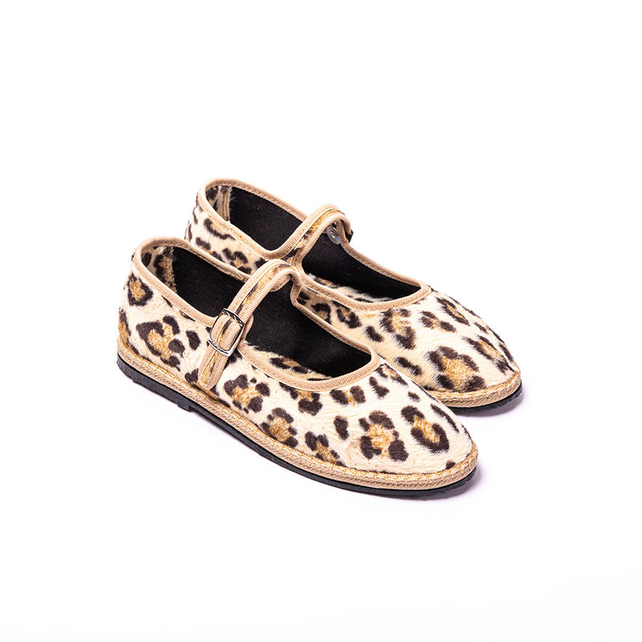 Furlane Mary Jane - Velours impression Fauve