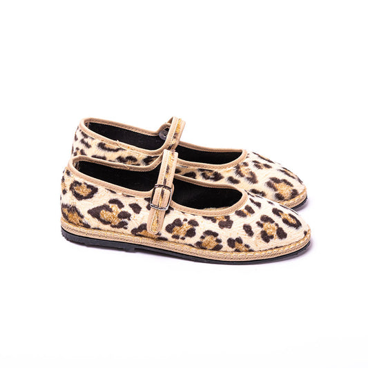 Furlane Mary Jane - Velours impression Fauve