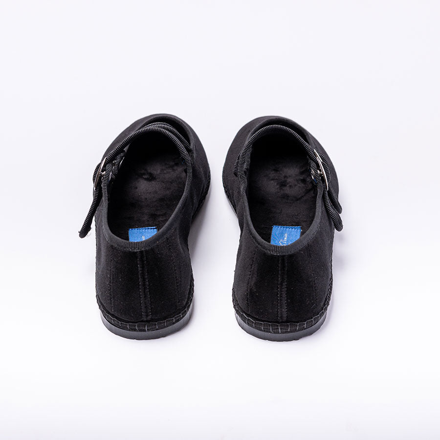 Furlane Mary Jane - Velours Noir - Double bride | Ganse Noir