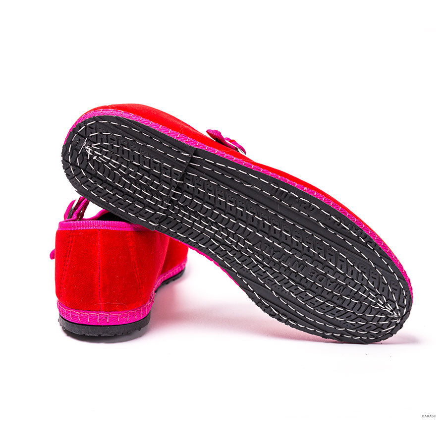 Furlane Mary Jane - Velours Rouge I Ganse fuxia