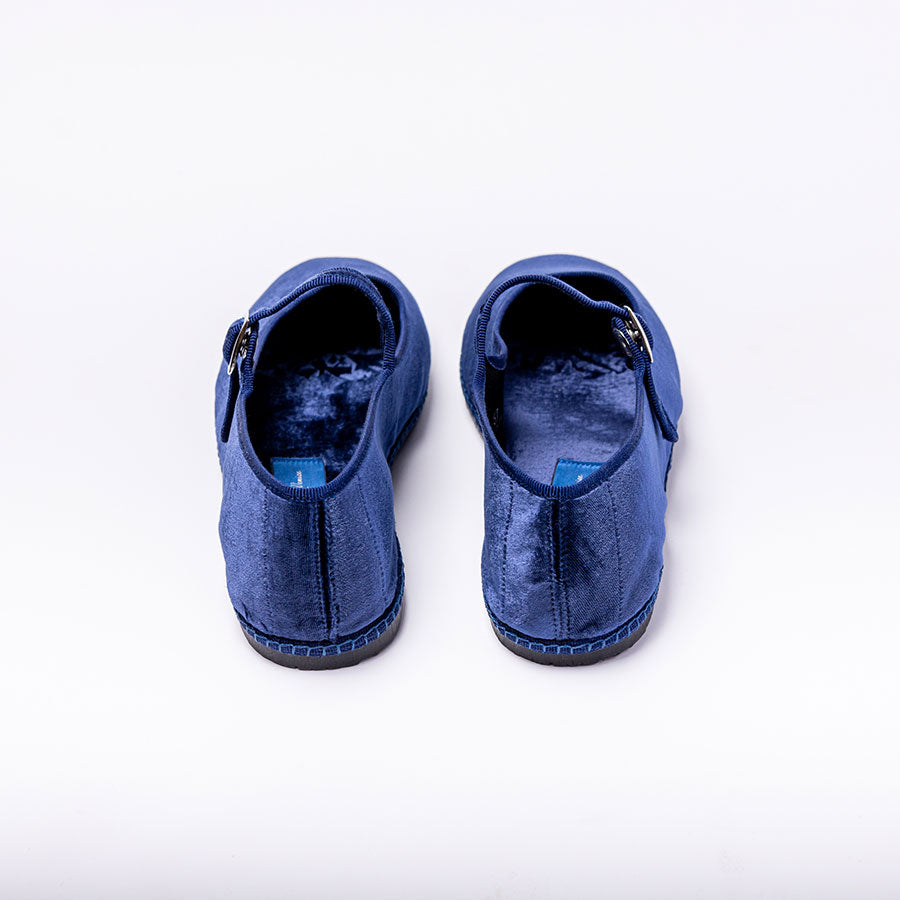 Mary Jane - Velours Soie Marine | Ganse Marine