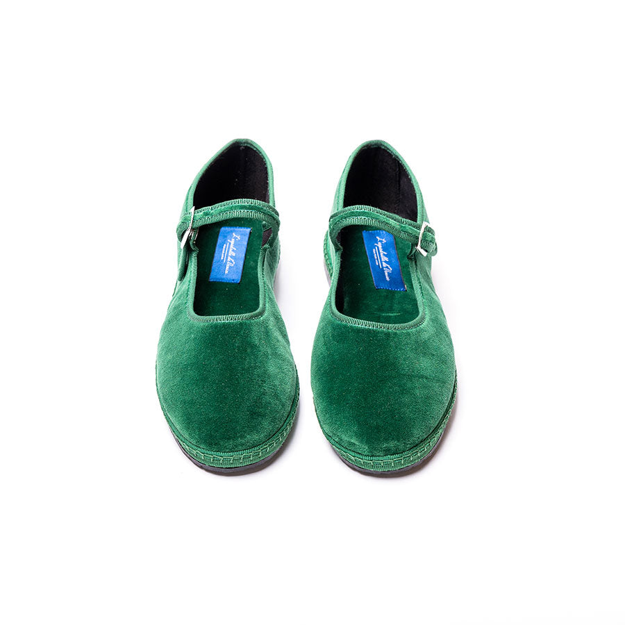 Furlane Mary Jane -Vert d'été | Ganse vert ton sur ton