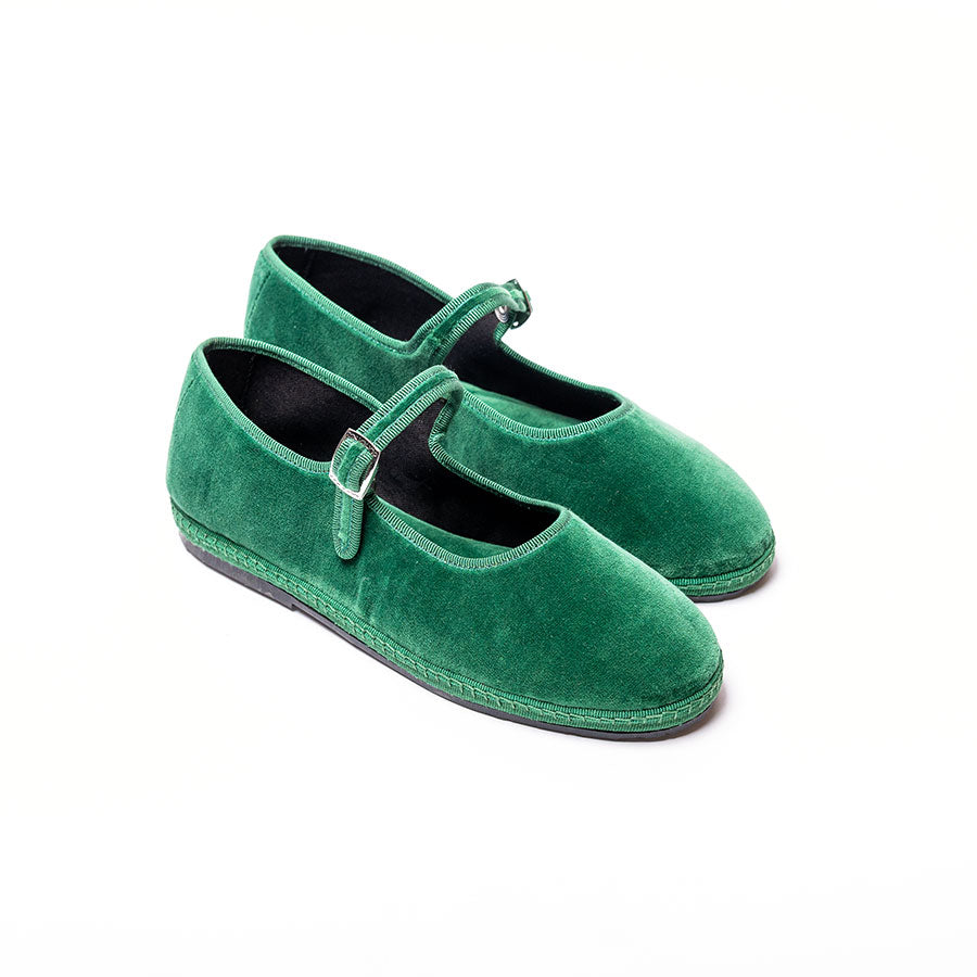 Furlane Mary Jane -Vert d'été | Ganse vert ton sur ton