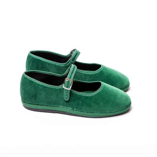 Furlane Mary Jane -Vert d'été | Ganse vert ton sur ton