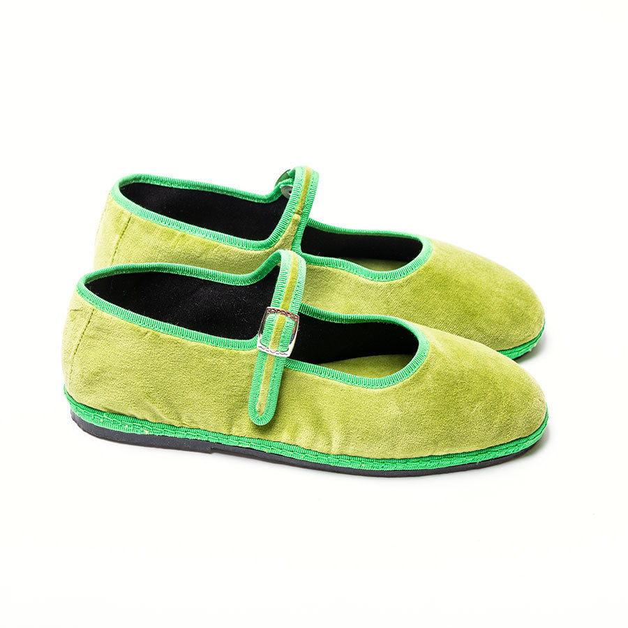 Friulane Mary Jane - Velours vert Menthe I Ganse Vert