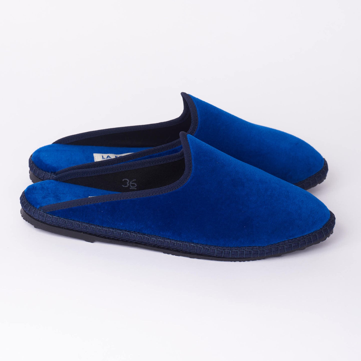 Friulane Sabot - Königsblau I Schwarzes Geflecht 