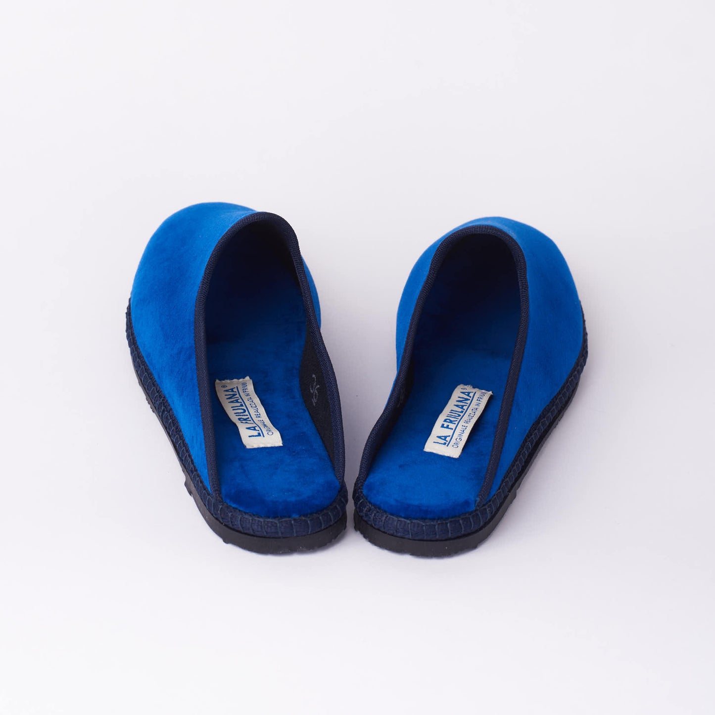 Friulane Sabot - Königsblau I Schwarzes Geflecht 